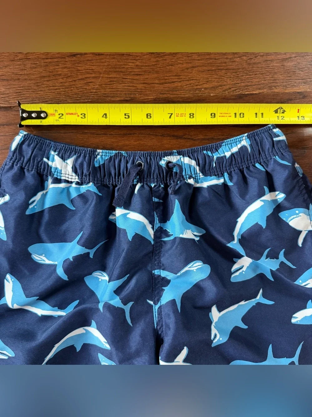 Hanna Andersson Boys Swim Trunks Blue Shark Print Size 150/US 12